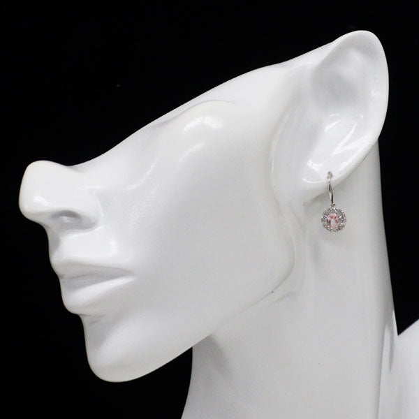 Pt950/ Pt900 パパラチア/ブルーサファイア ダイヤモンド ピアス 0.93ct D0.48ct