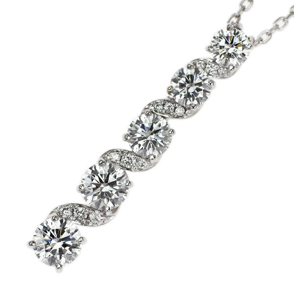 サバース Pt900/ Pt850 ダイヤモンド ペンダントネックレス 1.35ct D0.06ct 《セルビー銀座店》【中古】