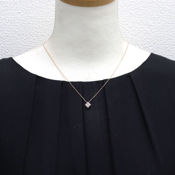K18PG プリンセスカット ダイヤモンド ペンダントネックレス 0.70ct G SI1