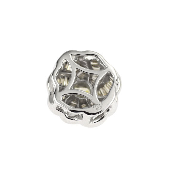 K18WG ダイヤモンド ペンダントトップ 0.37ct フラワー