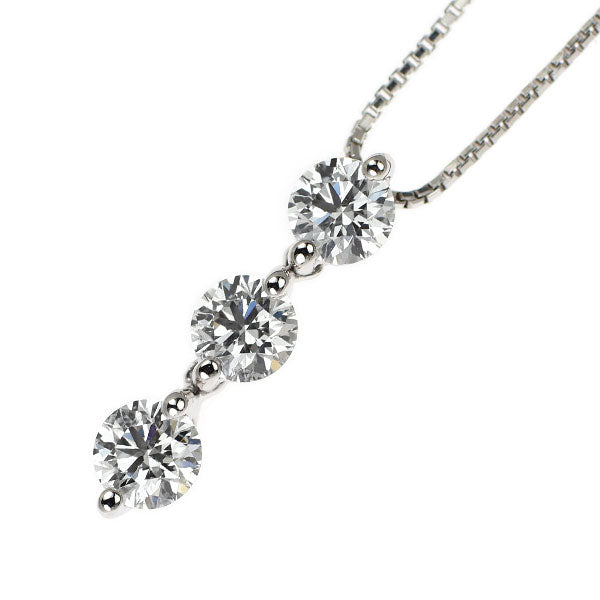 Pt900/ Pt850 H&C ダイヤモンド ペンダントネックレス 1.002ct スリーストーン