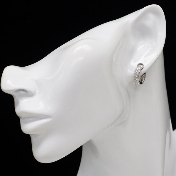 K18WG ダイヤモンド ピアス 0.93ct フープ