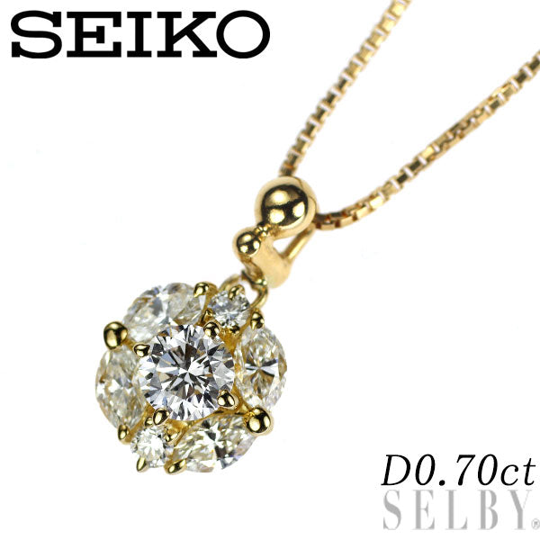 セイコー K18YG ダイヤモンド ペンダントネックレス 0.70ct