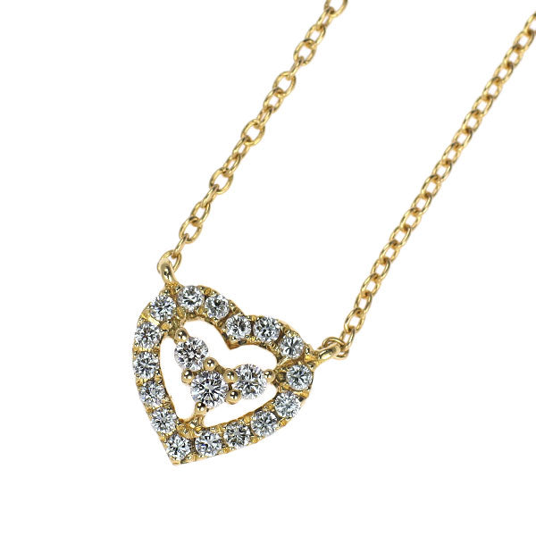 ポンテヴェキオ K18YG ダイヤモンド ペンダントネックレス 0.14ct ハート