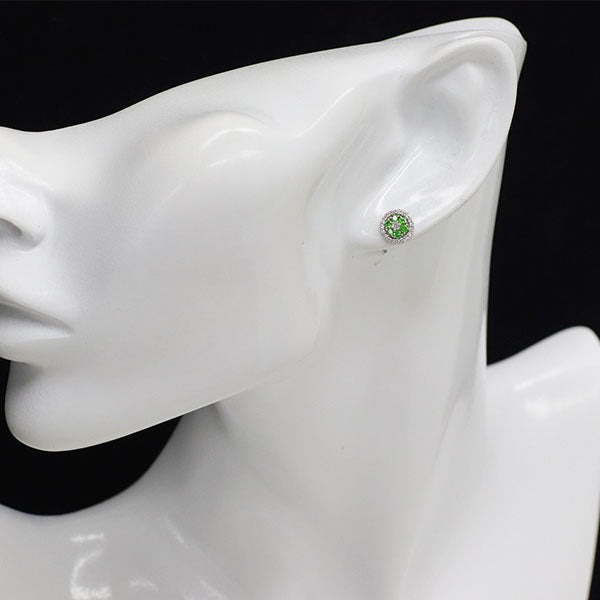 Pt900 デマントイドガーネット ダイヤモンド ピアス 0.28ct D0.18ct 希少
