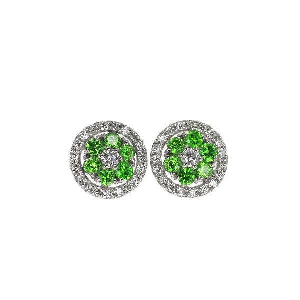Pt900 デマントイドガーネット ダイヤモンド ピアス 0.28ct D0.18ct 希少