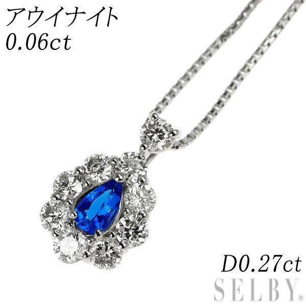 希少 Pt900/ Pt850 アウイナイト ダイヤモンド ペンダントネックレス 0.06ct D0.27ct