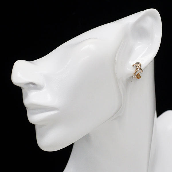 ELLE K18PG ダイヤモンド イヤリング 0.08ct