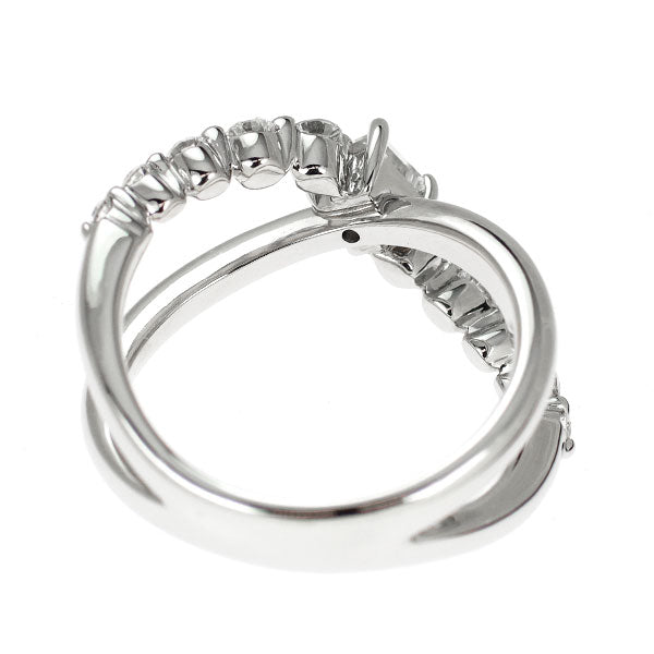 Pt950 プリンセスカット ダイヤモンド リング 0.37ct D0.32ct