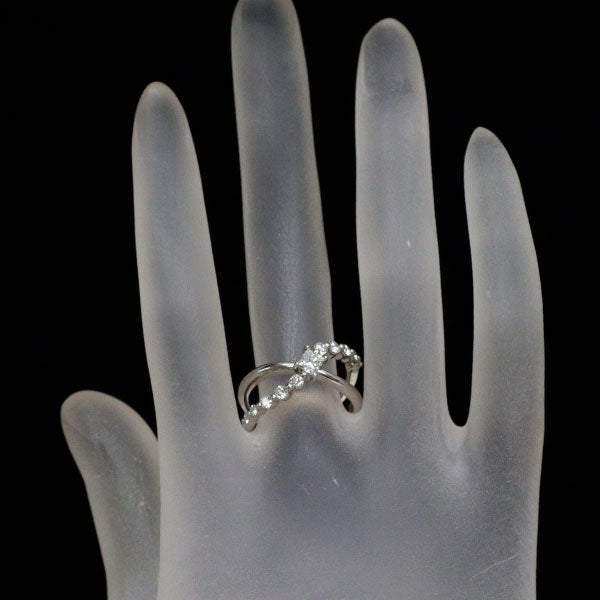 Pt950 プリンセスカット ダイヤモンド リング 0.37ct D0.32ct