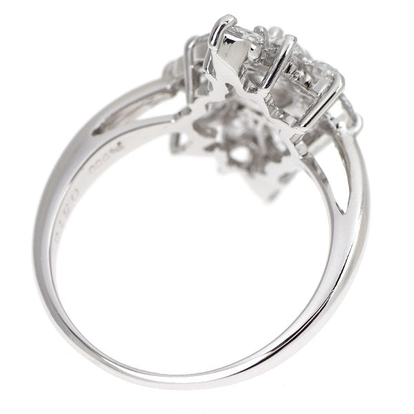 Pt900 多面カット ダイヤモンド リング 0.518ct H SI1 D1.15ct