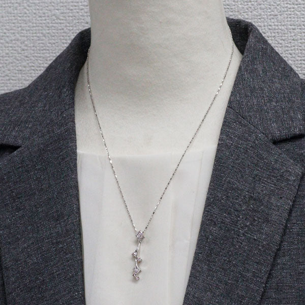 希少 K18WG 天然ピンクダイヤモンド ペンダントネックレス 0.52ct