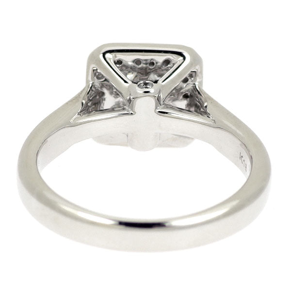 K18WG プリンセスカット ダイヤモンド  リング 0.54ct D0.18ct ミステリーセッティング