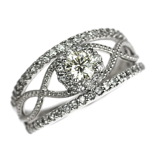 Pt950 ダイヤモンド リング 0.31ct D0.40ct