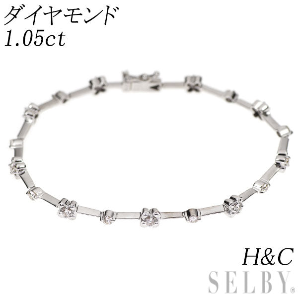 K18WG H&C ダイヤモンド ブレスレット 1.05ct フラワー