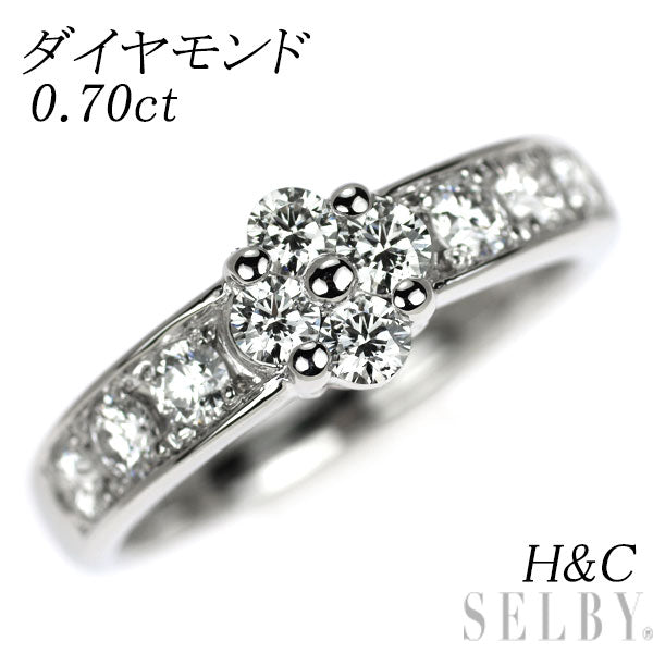 Pt900 H&C ダイヤモンド リング 0.70ct フラワー