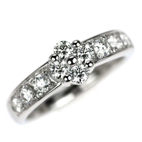 Pt900 H&C ダイヤモンド リング 0.70ct フラワー