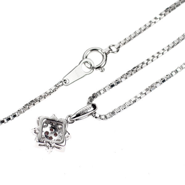 希少 Pt900/ Pt850 天然ピンクダイヤモンド ペンダントネックレス 0.04ct D0.18ct フラワー