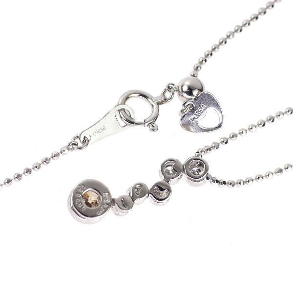 カシケイ/Kashikey Pt900/ Pt850 ブラウンダイヤモンド ペンダントネックレス 0.30ct D0.20ct ベゼルセッティング