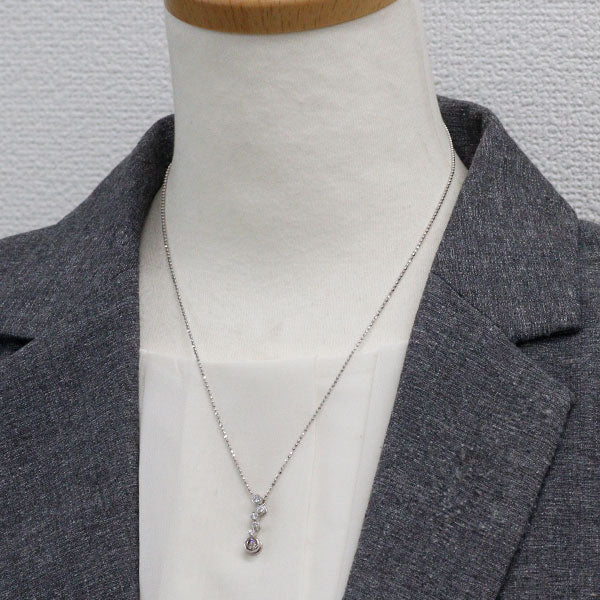 カシケイ/Kashikey Pt900/ Pt850 ブラウンダイヤモンド ペンダントネックレス 0.30ct D0.20ct ベゼルセッティング