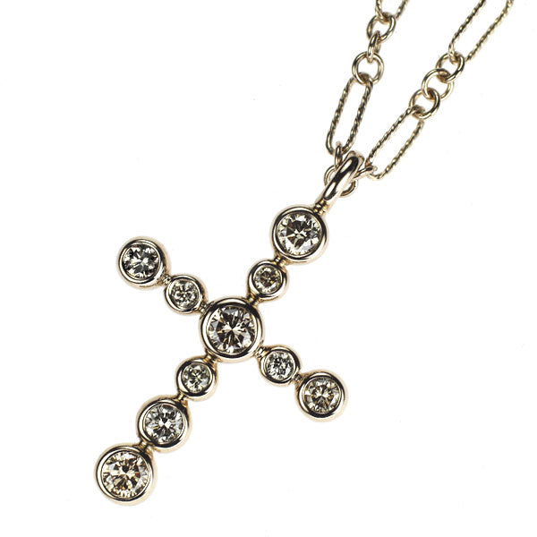 カシケイ/Kashikey K18BG ブラウンダイヤモンド ペンダントネックレス 0.40ct クロス