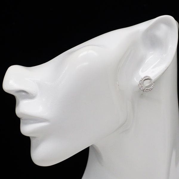 K18WG ダイヤモンド ピアス 0.54ct 月