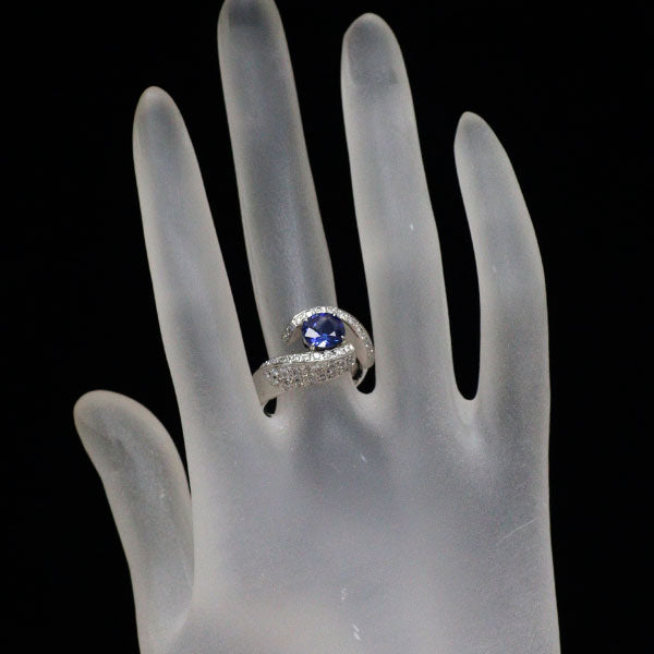 Pt900 サファイア ダイヤモンド リング 1.73ct D0.64ct