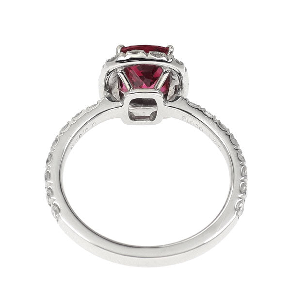 Pt900 ビルマ産 非加熱レッドスピネル ダイヤモンド リング 1.89ct D0.566ct