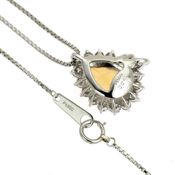 Pt900/ Pt850 インペリアル トパーズ ダイヤモンド ペンダントネックレス 3.84ct D1.00ct