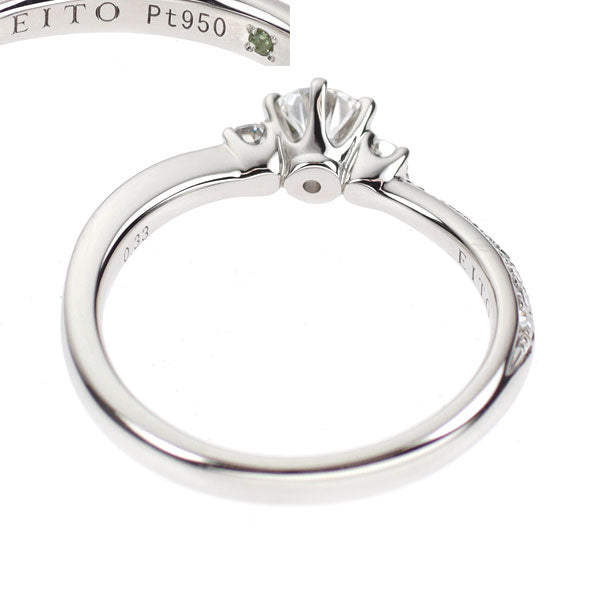 EITO Pt950 最高級 ダイヤモンド リング 0.33ct D IF 3EX ジェントル