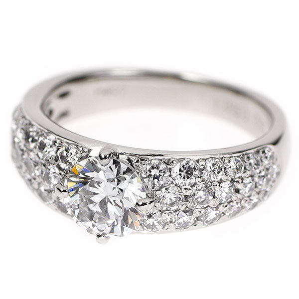 Pt900 ダイヤモンド リング 1.050ct F VS2 3EXHC D0.85ct