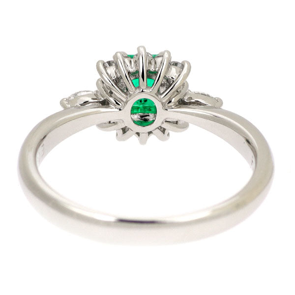 Pt900 エメラルド ダイヤモンド リング 0.33ct D0.23ct