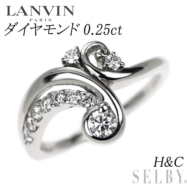ランバン Pt900 H&C ダイヤモンド リング 0.25ct