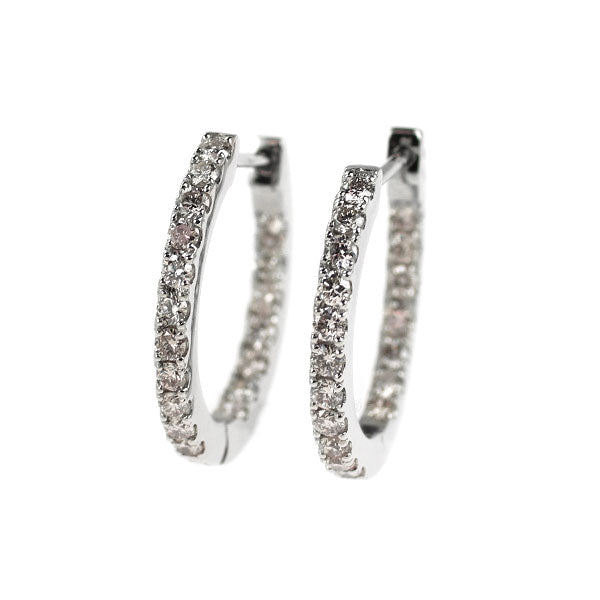 Pt950 ダイヤモンド フープ ピアス 0.50ct