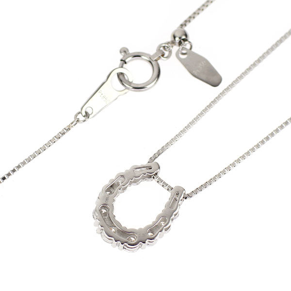 Pt900/ Pt850 ダイヤモンド ペンダントネックレス 0.50ct 馬蹄