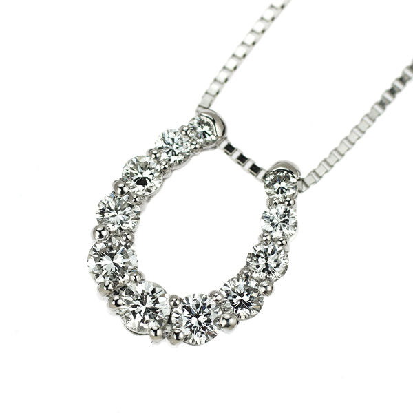 Pt900/ Pt850 ダイヤモンド ペンダントネックレス 0.50ct 馬蹄
