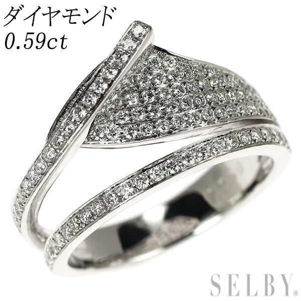 K18WG ダイヤモンド リング 0.59ct マイクロセッティング