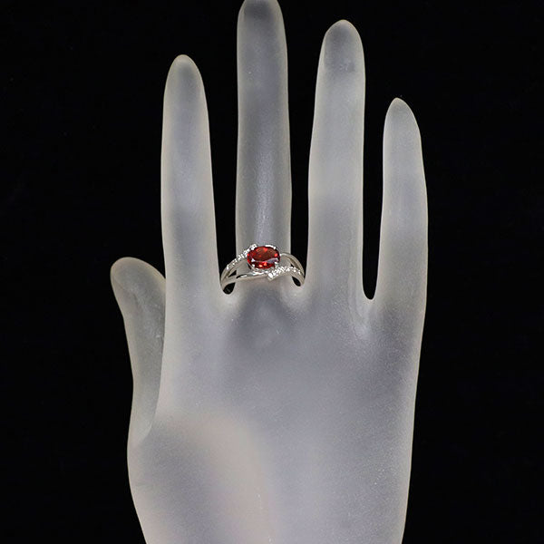 K18WG アンデシン ダイヤモンド リング 1.10ct D0.08ct