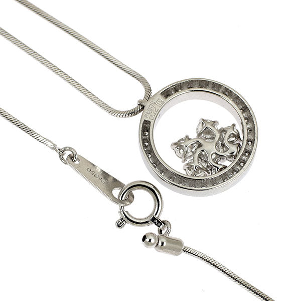 ブルーリバー Pt900/ Pt850 ダイヤモンド ペンダントネックレス 0.72ct