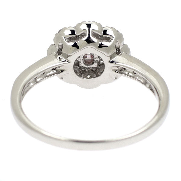 希少 Pt900 天然ピンク ダイヤモンド リング 0.079ct D0.38ct