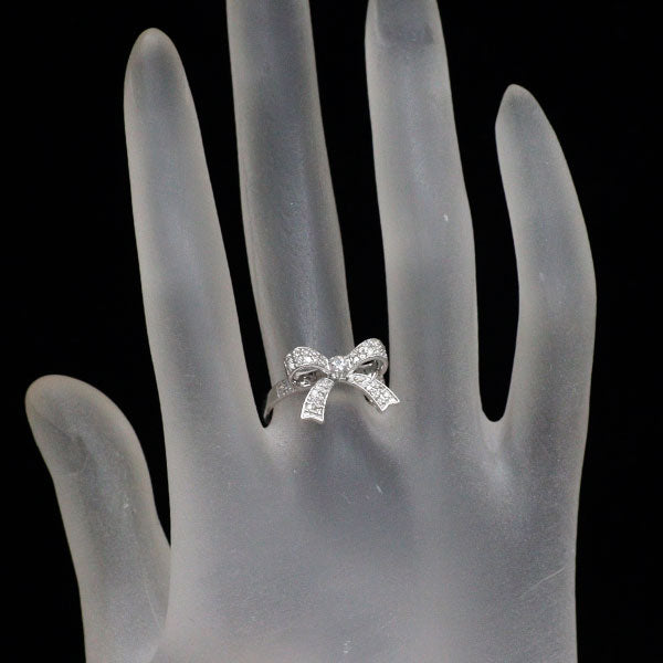 K18WG ダイヤモンド リング 0.30ct リボン