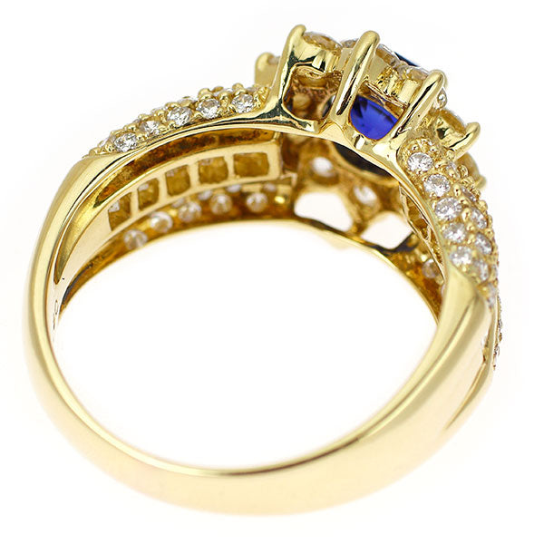 K18YG サファイア ダイヤモンド リング 1.33ct D1.80ct