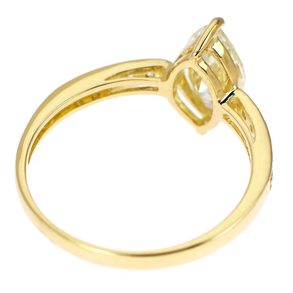新品 K18YG マーキス ダイヤモンド リング 1.001ct VLY SI2 D0.10ct【エスコレ】