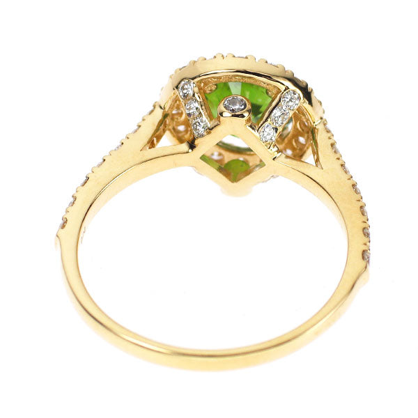 新品 K18YG ロシア産 デマントイドガーネット ダイヤモンド リング 1.20ct D0.62ct 【エスコレ】希少
