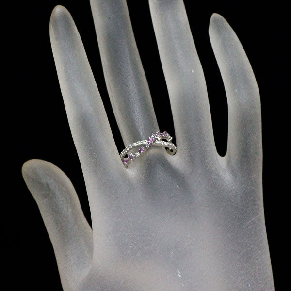 新品 Pt950 ハックマナイト ダイヤモンド リング 0.18ct D0.17ct 【エスコレ】