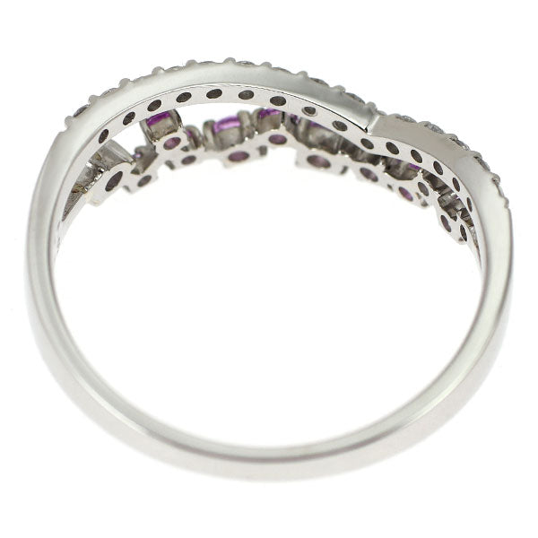 新品 Pt950 ハックマナイト ダイヤモンド リング 0.17ct D0.13ct【エスコレ】