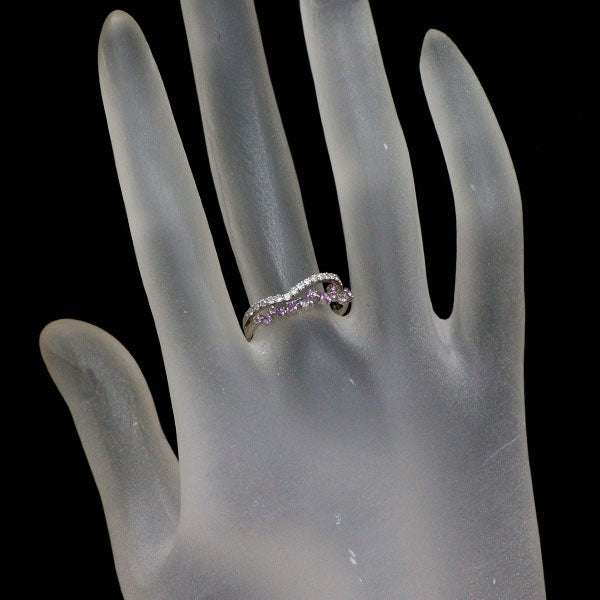 新品 Pt950 ハックマナイト ダイヤモンド リング 0.17ct D0.13ct【エスコレ】
