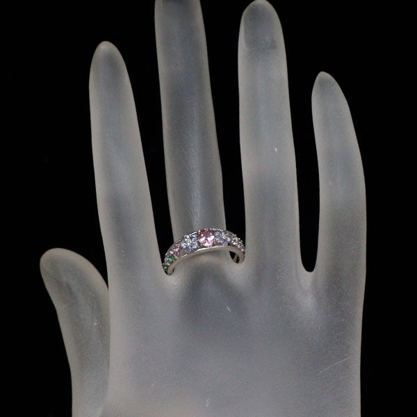 新品 Pt900 モルガナイト カラーストーン ダイヤモンド リング 0.29ct CS0.49ct D0.04ct【エスコレ】