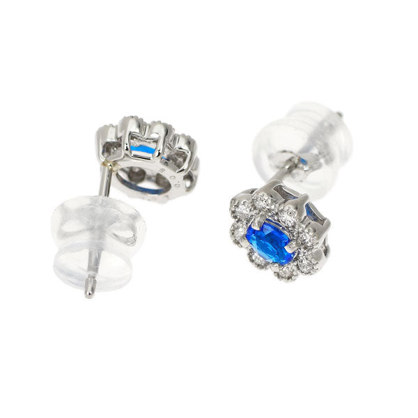新品 希少 Pt900 アウイナイト ダイヤモンド ピアス 0.14ct D0.10ct フラワー【エスコレ】
