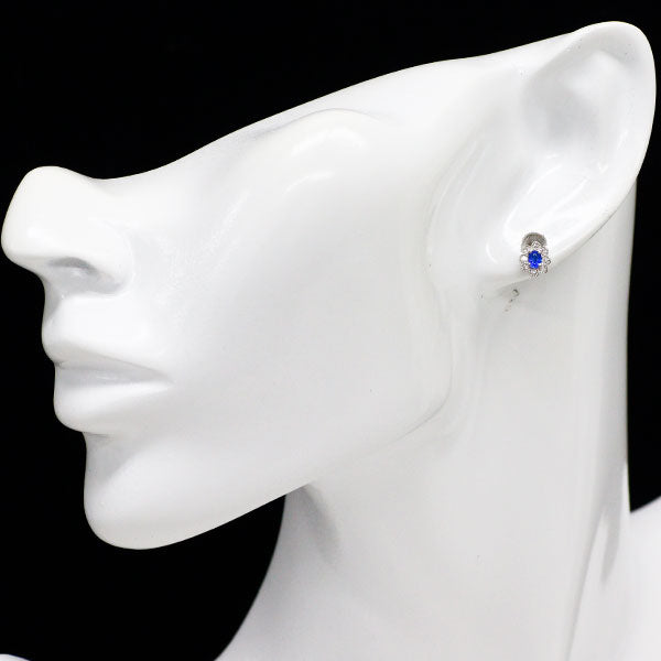 新品 希少 Pt900 アウイナイト ダイヤモンド ピアス 0.14ct D0.10ct フラワー【エスコレ】